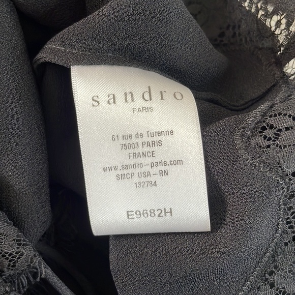 Sandro Paris Top | lace black low back backless - Picture 4 of 8